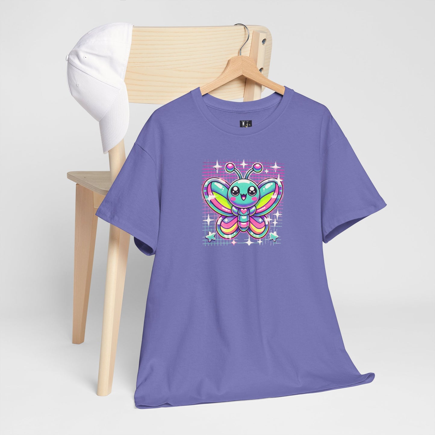 Colorful Butterfly Unisex Heavy Cotton Tee - Playful Graphic Tee for Kids and Adults