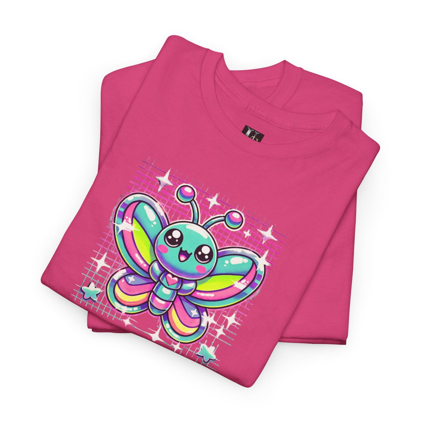 Colorful Butterfly Unisex Heavy Cotton Tee - Playful Graphic Tee for Kids and Adults