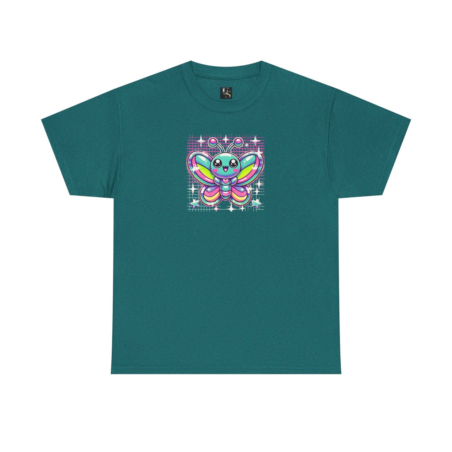 Colorful Butterfly Unisex Heavy Cotton Tee - Playful Graphic Tee for Kids and Adults