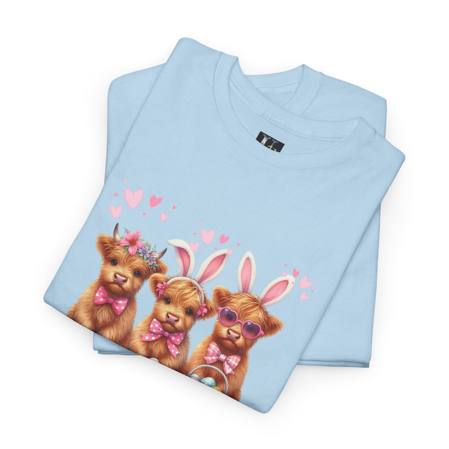 Happy Easter Unisex Heavy Cotton Tee – Cute Bunny Design