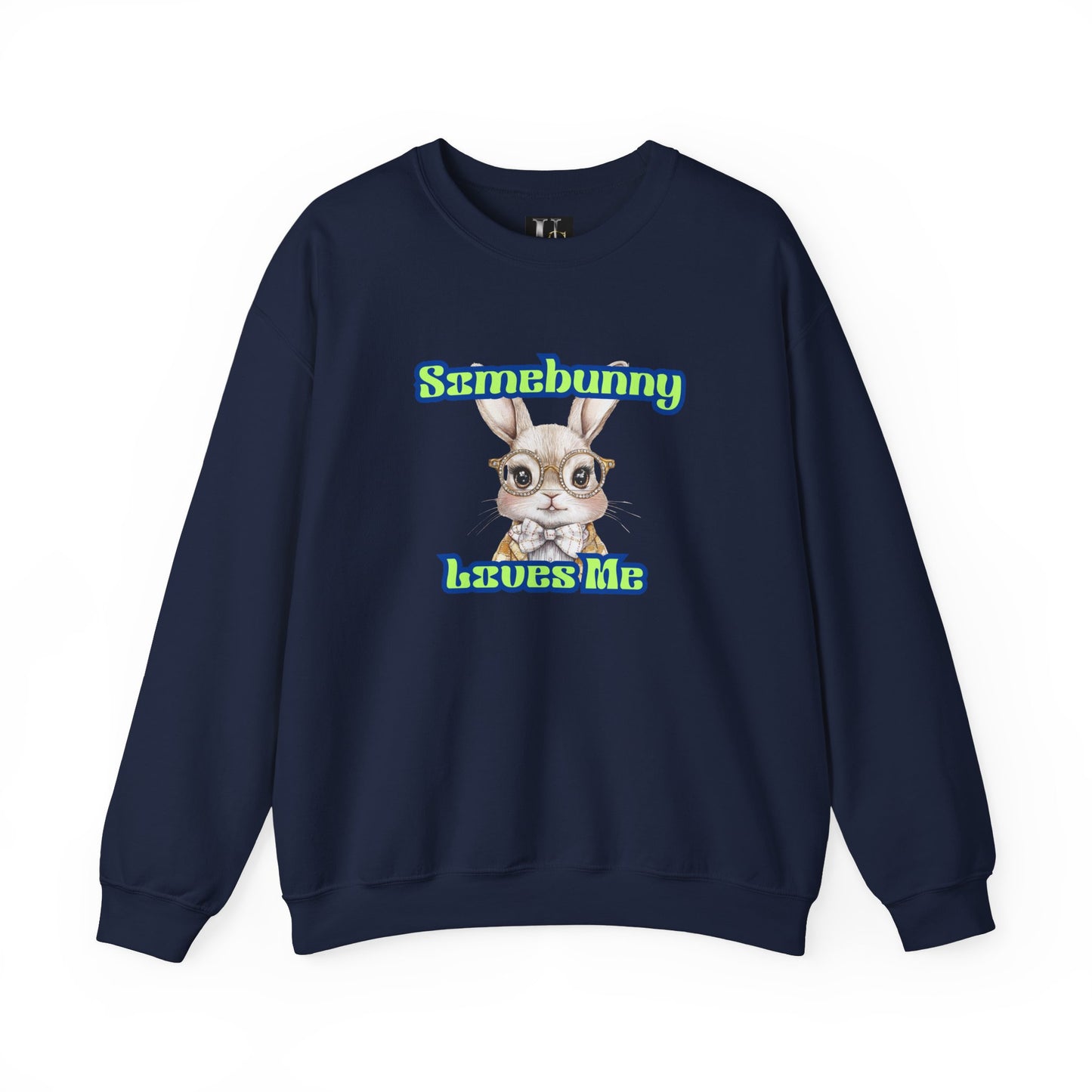 Unisex Crewneck Sweatshirt - "Somebunny Loves Me" Cute Rabbit Design