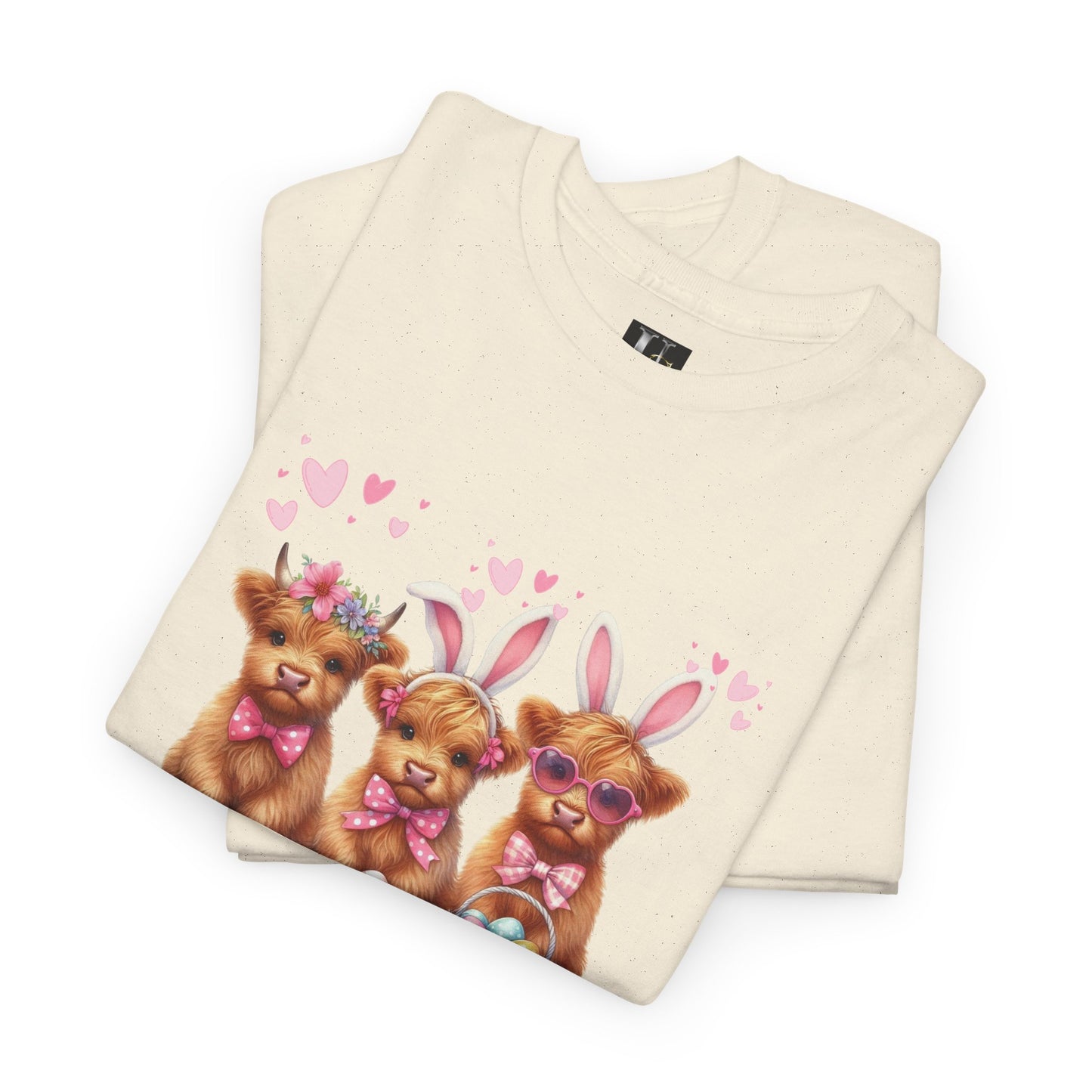 Happy Easter Unisex Heavy Cotton Tee – Cute Bunny Design