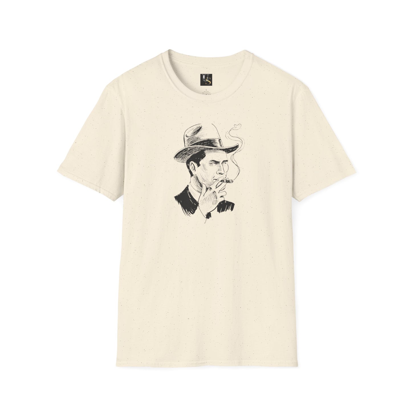 Vintage-Inspired Unisex T-Shirt with Smoking Man Graphic