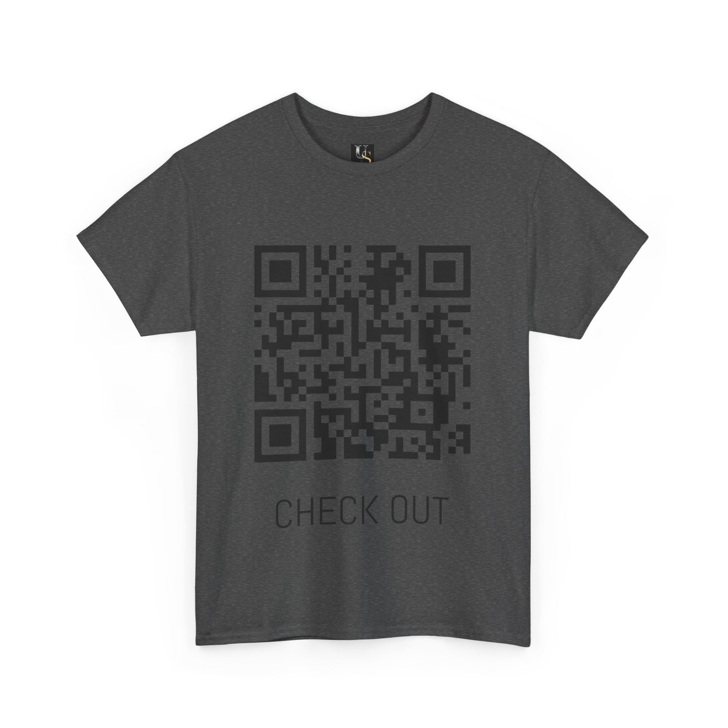 Unisex Heavy Cotton Tee with QR Code - Check Out Design