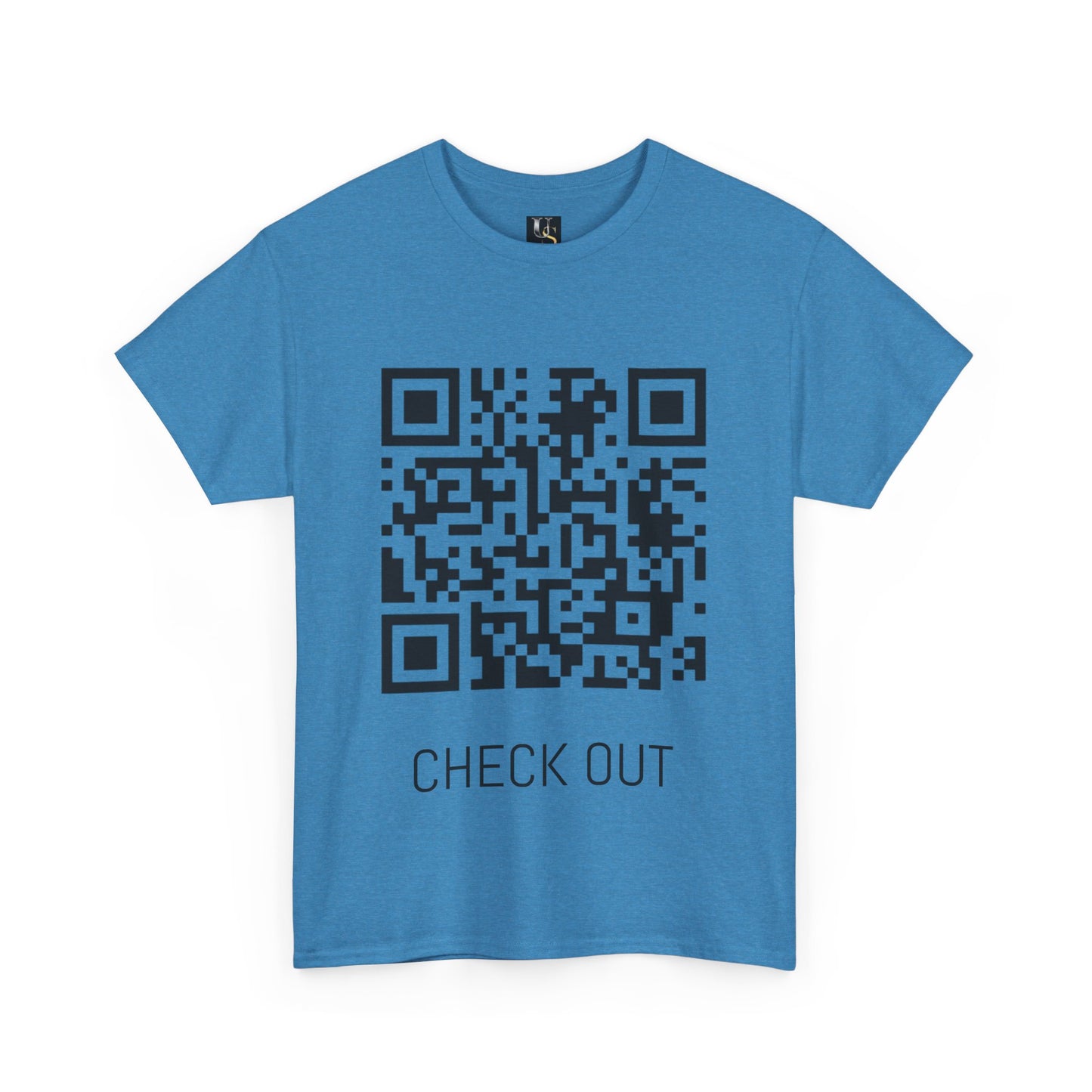 Unisex Heavy Cotton Tee with QR Code - Check Out Design