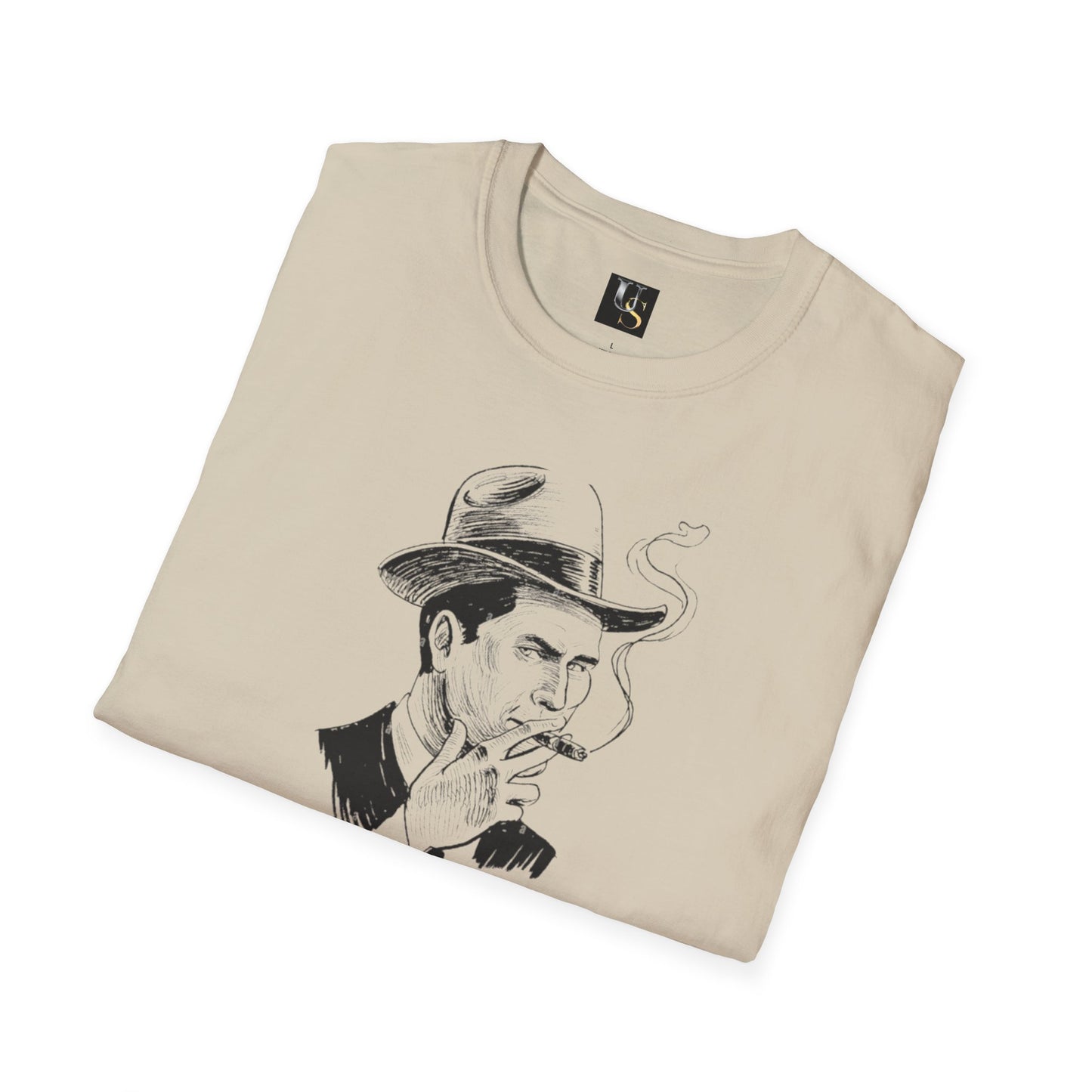 Vintage-Inspired Unisex T-Shirt with Smoking Man Graphic