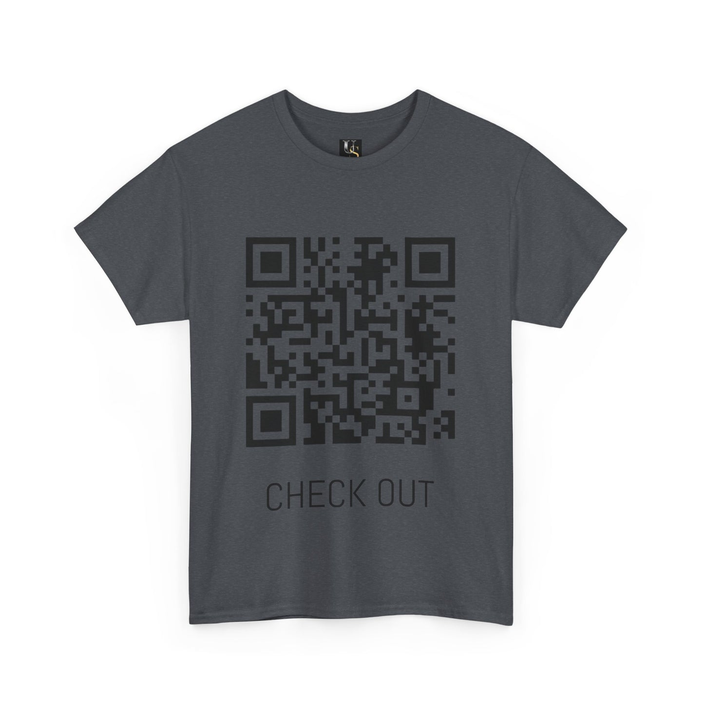 Unisex Heavy Cotton Tee with QR Code - Check Out Design