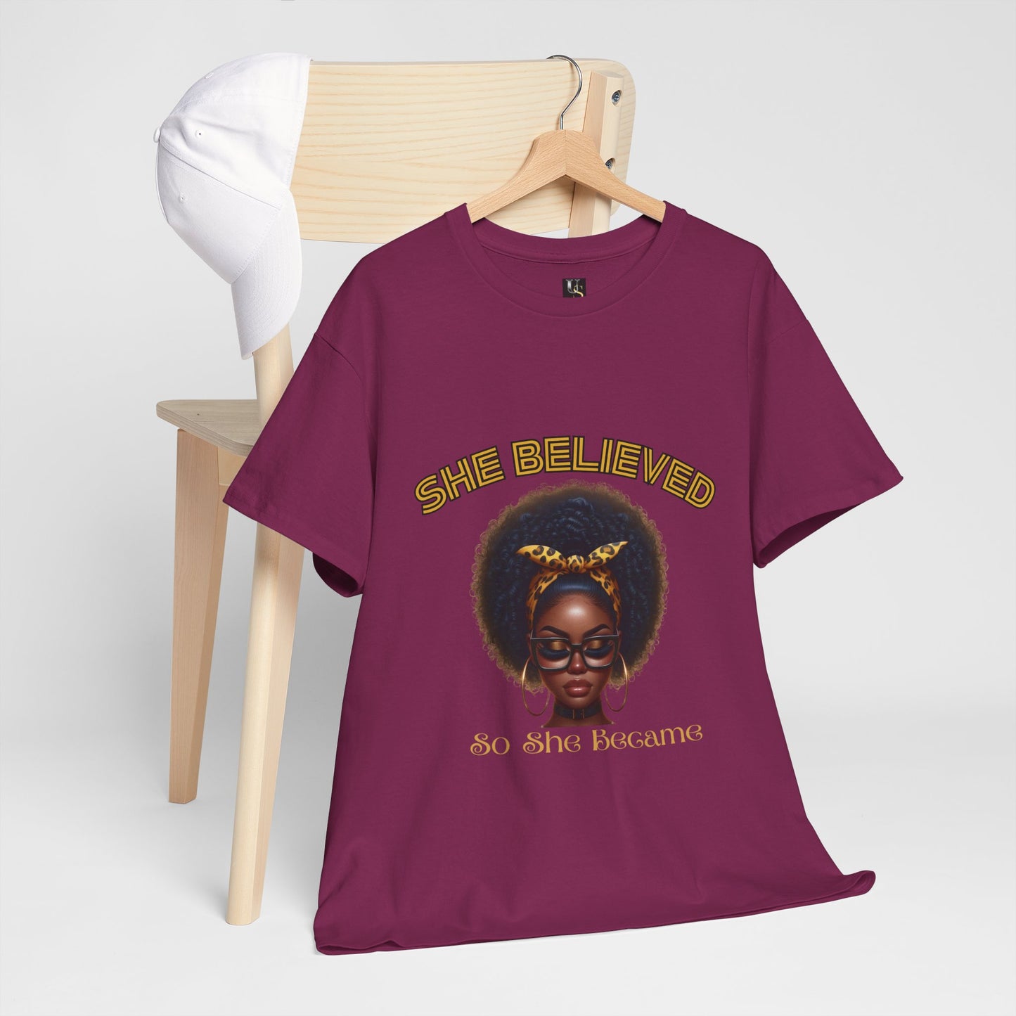 Empowering Women Tee - 'She Believed So She Became' Unisex Heavy Cotton T-Shirt