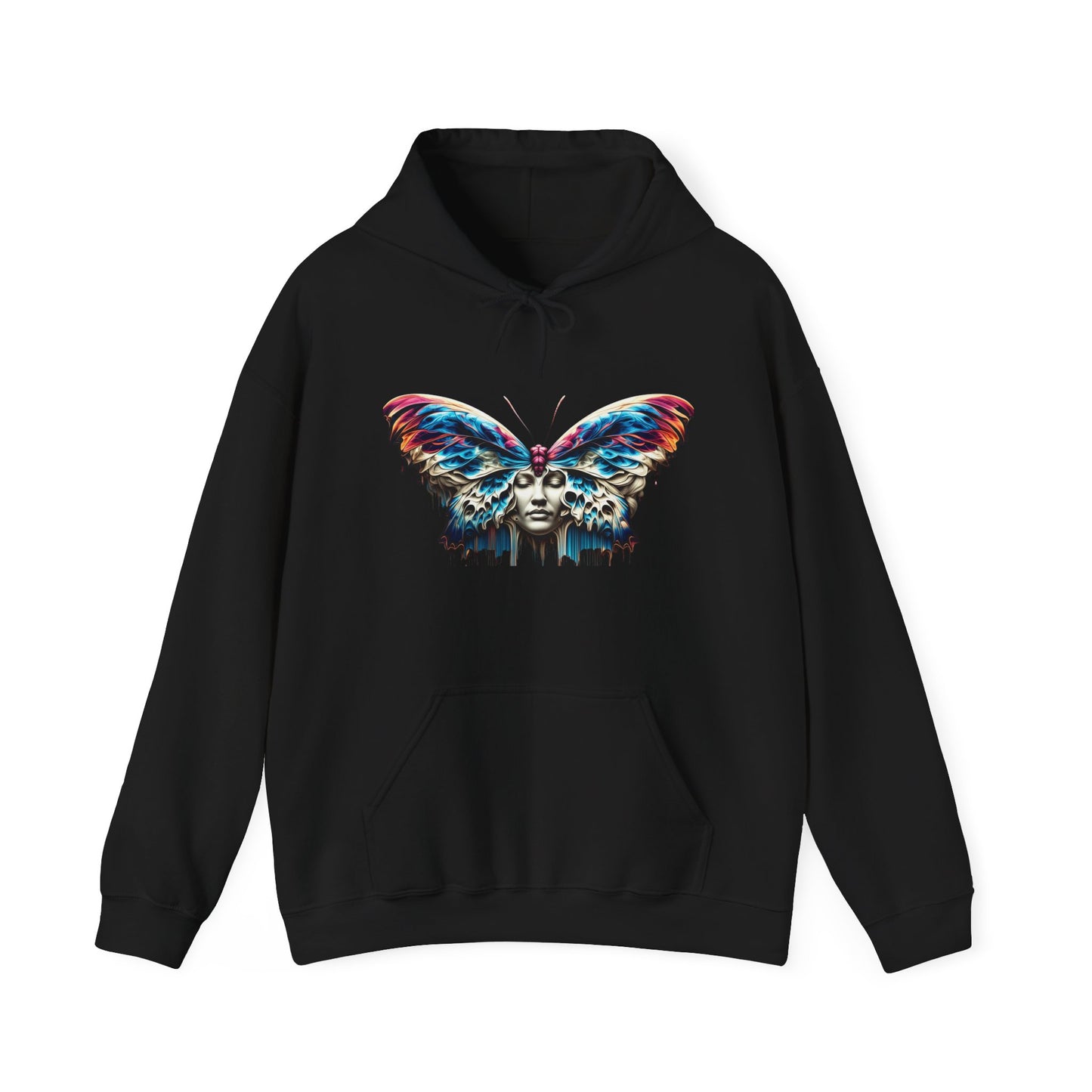 Vibrant Butterfly Art Unisex Hoodie – Colorful Graphic Sweatshirt for Nature Lovers