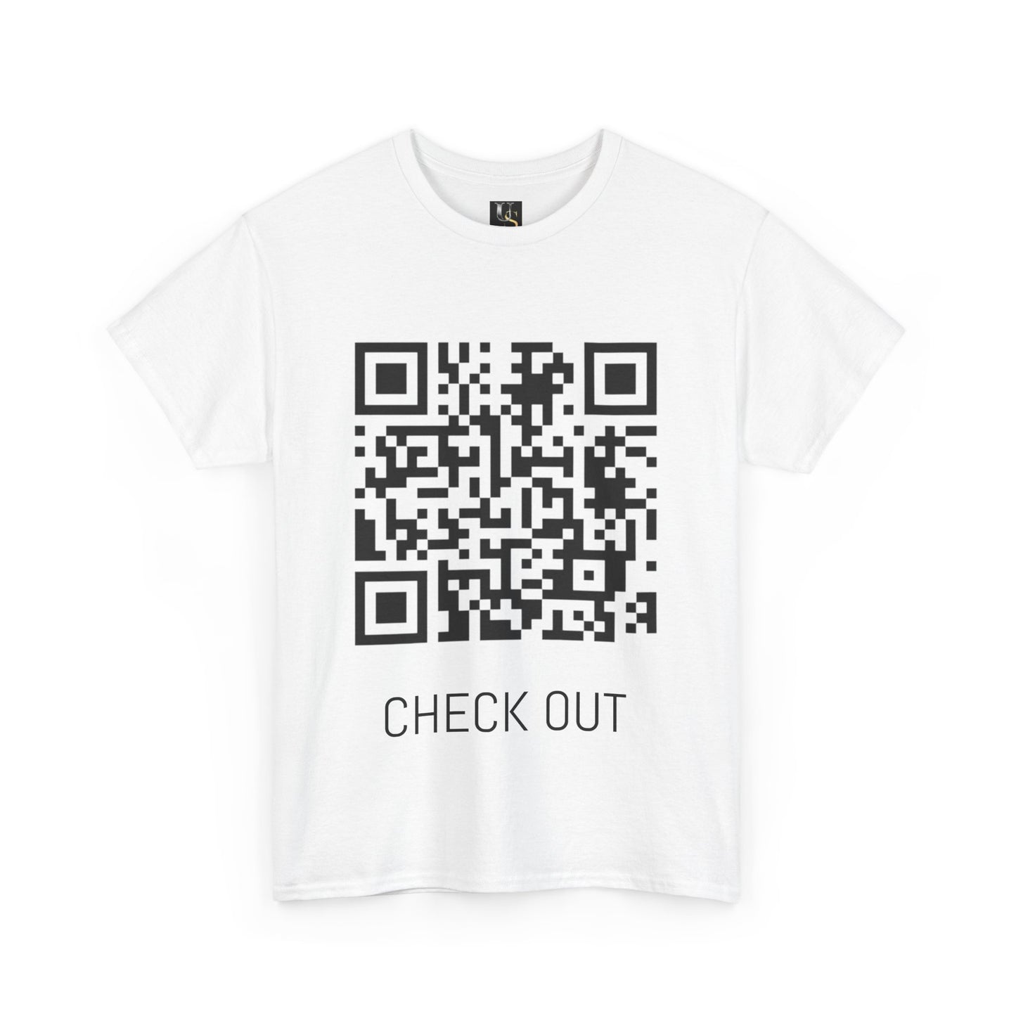 Unisex Heavy Cotton Tee with QR Code - Check Out Design