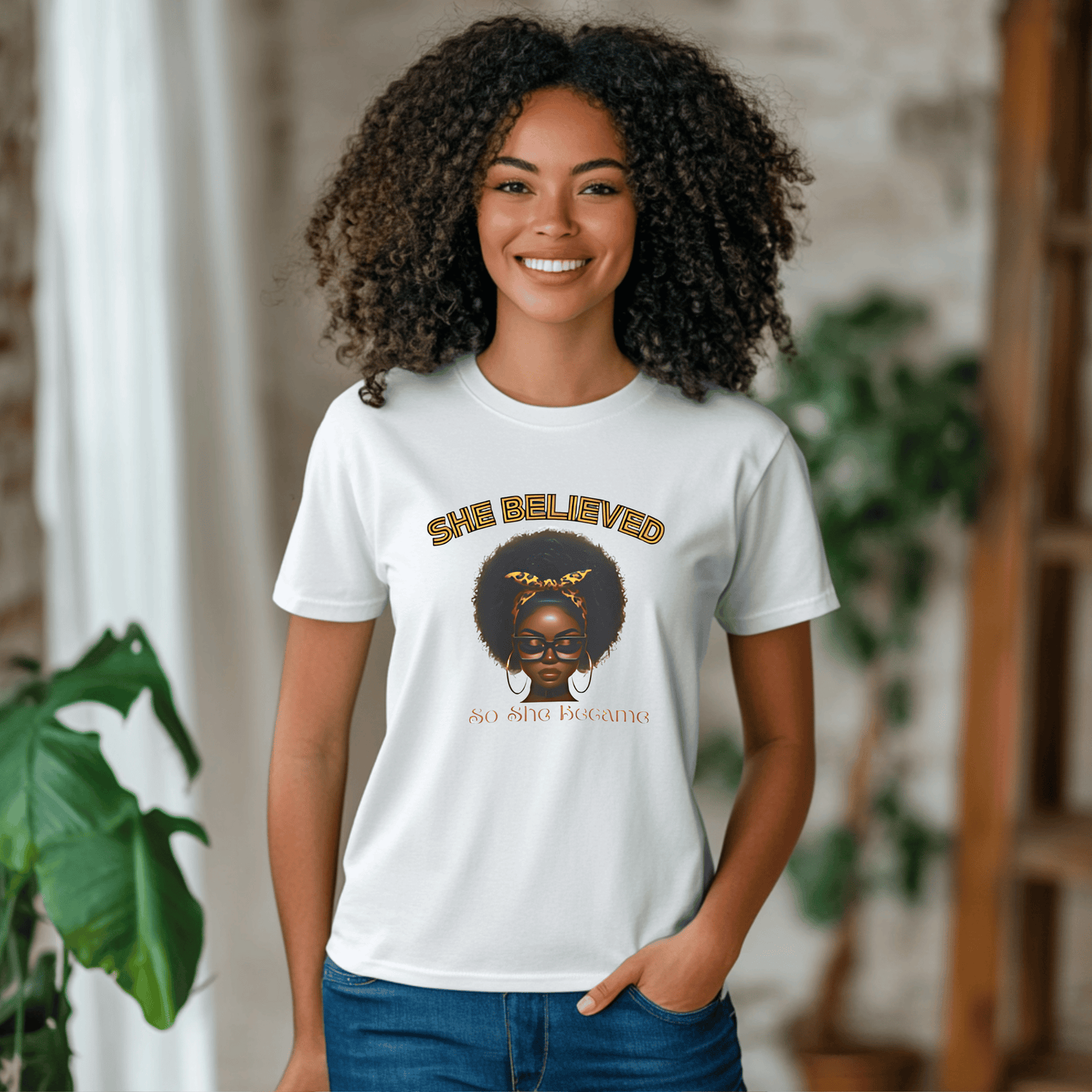 Empowering Women Tee - 'She Believed So She Became' Unisex Heavy Cotton T-Shirt