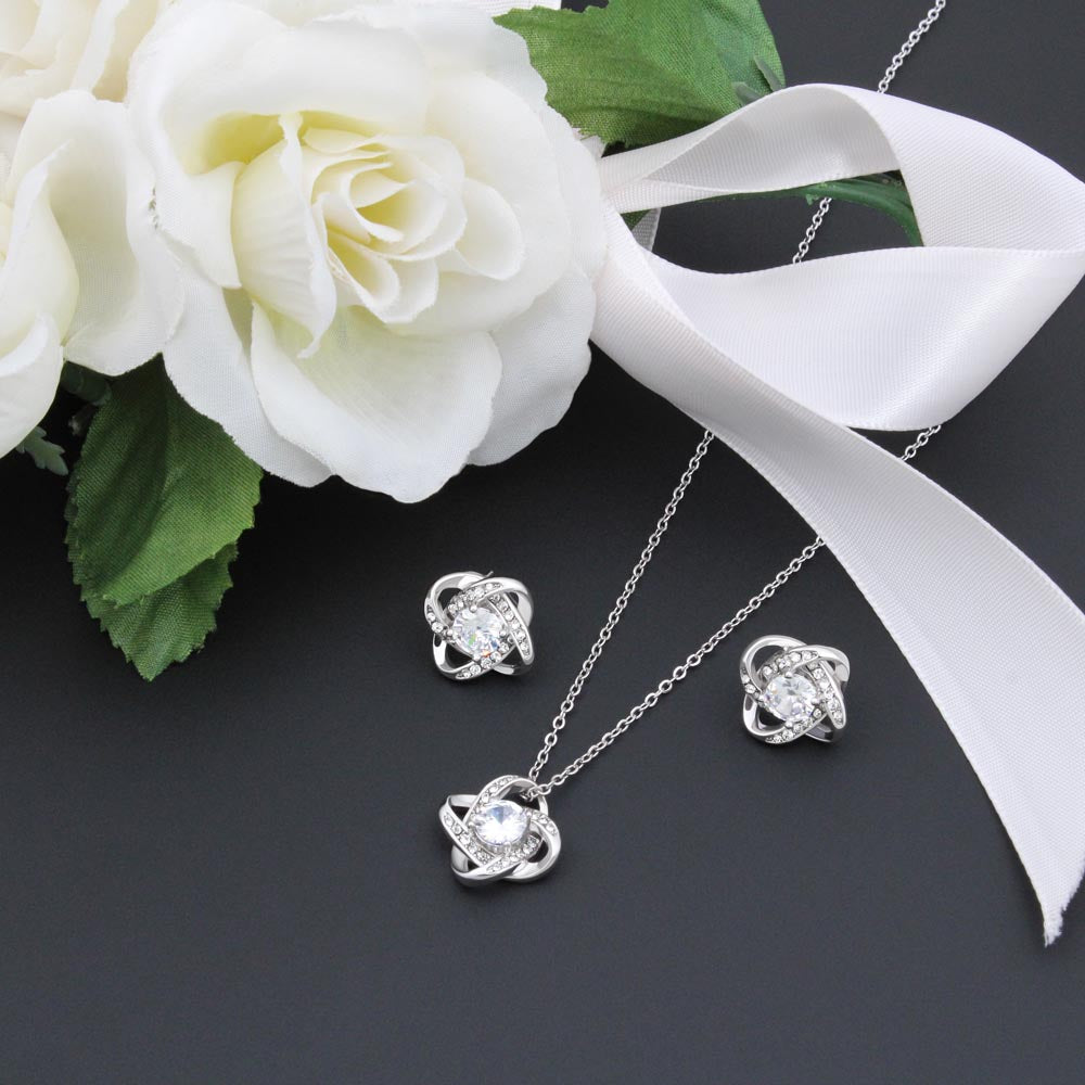 Love Knot Necklace And Earrings Set