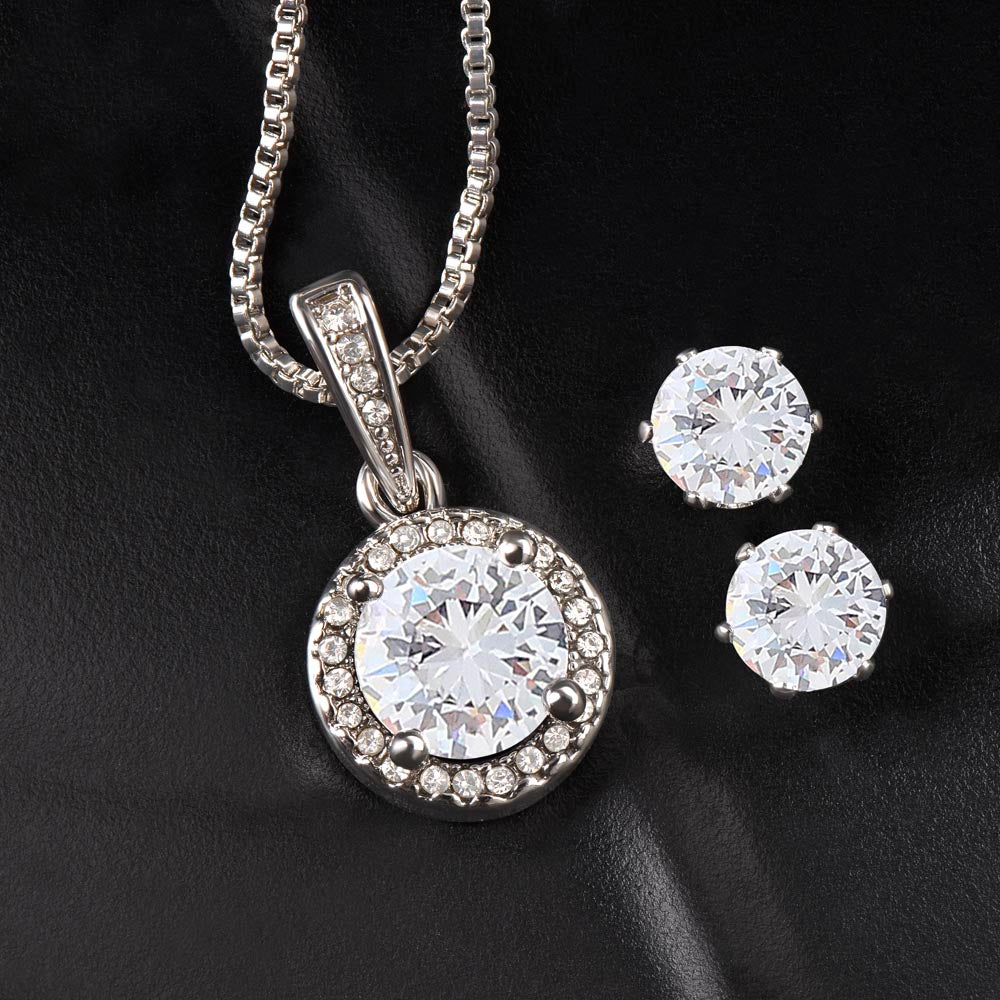 Eternal Hope Necklace And Cubic Zirconia Earring Set