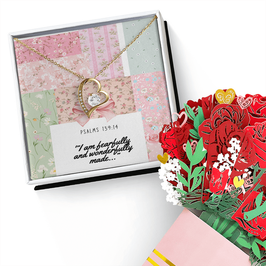 Forever Love Necklace And Sweet Devotion Bouquet